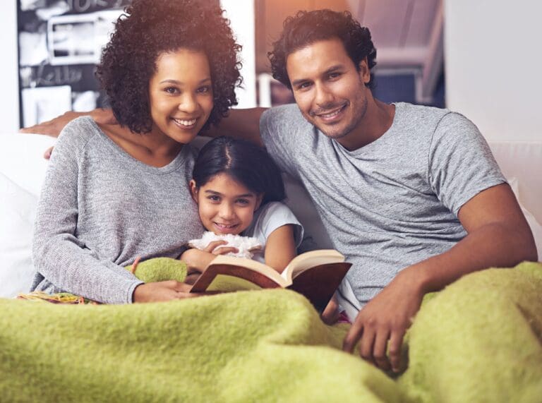 family reading the bible